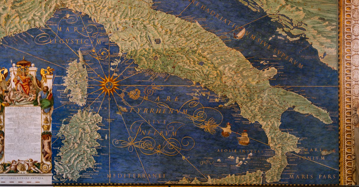 Historical map of Italy located in the Vatican Museums, showcasing Renaissance artistry.