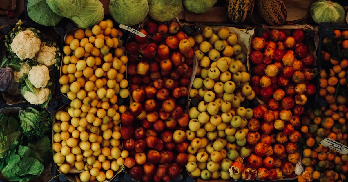 Colorful assortment of fruits and vegetables at a local market. Vibrant and fresh.