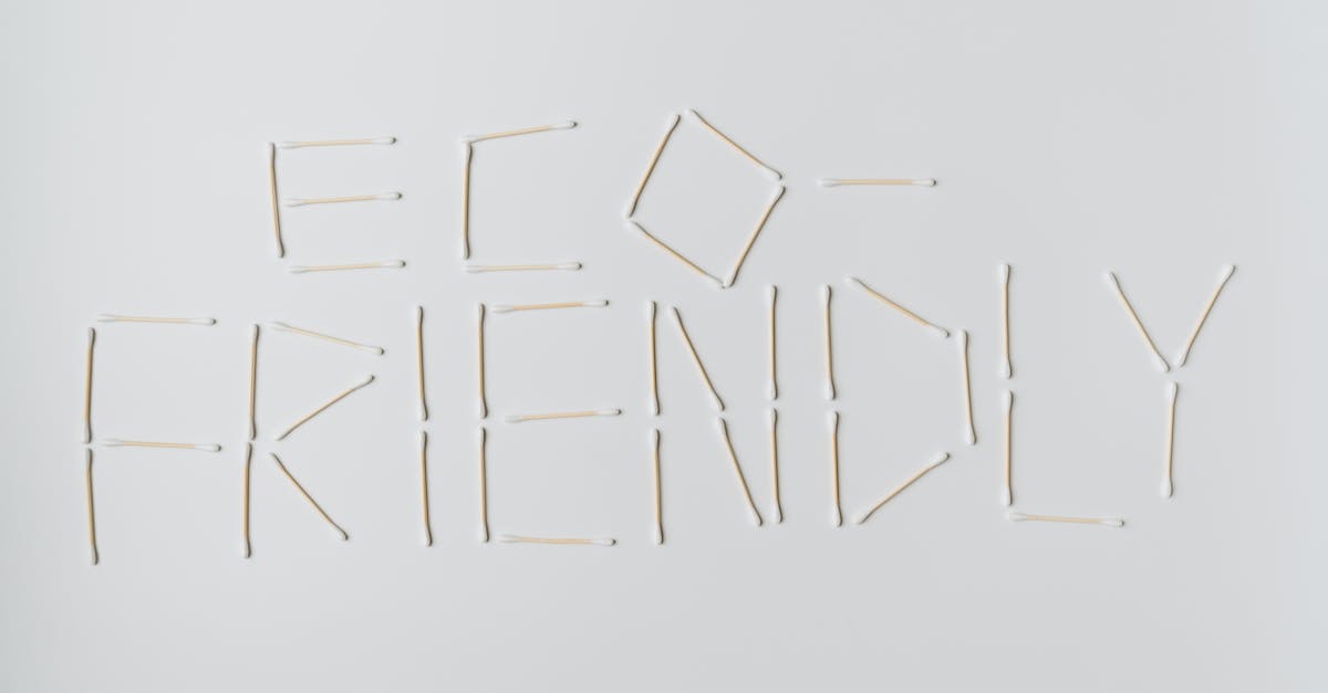 Cotton swabs spelling out "eco-friendly" on a clean white surface.